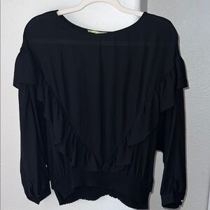 Gianni Bini Elegant Black Ruffled Women's Top Size M